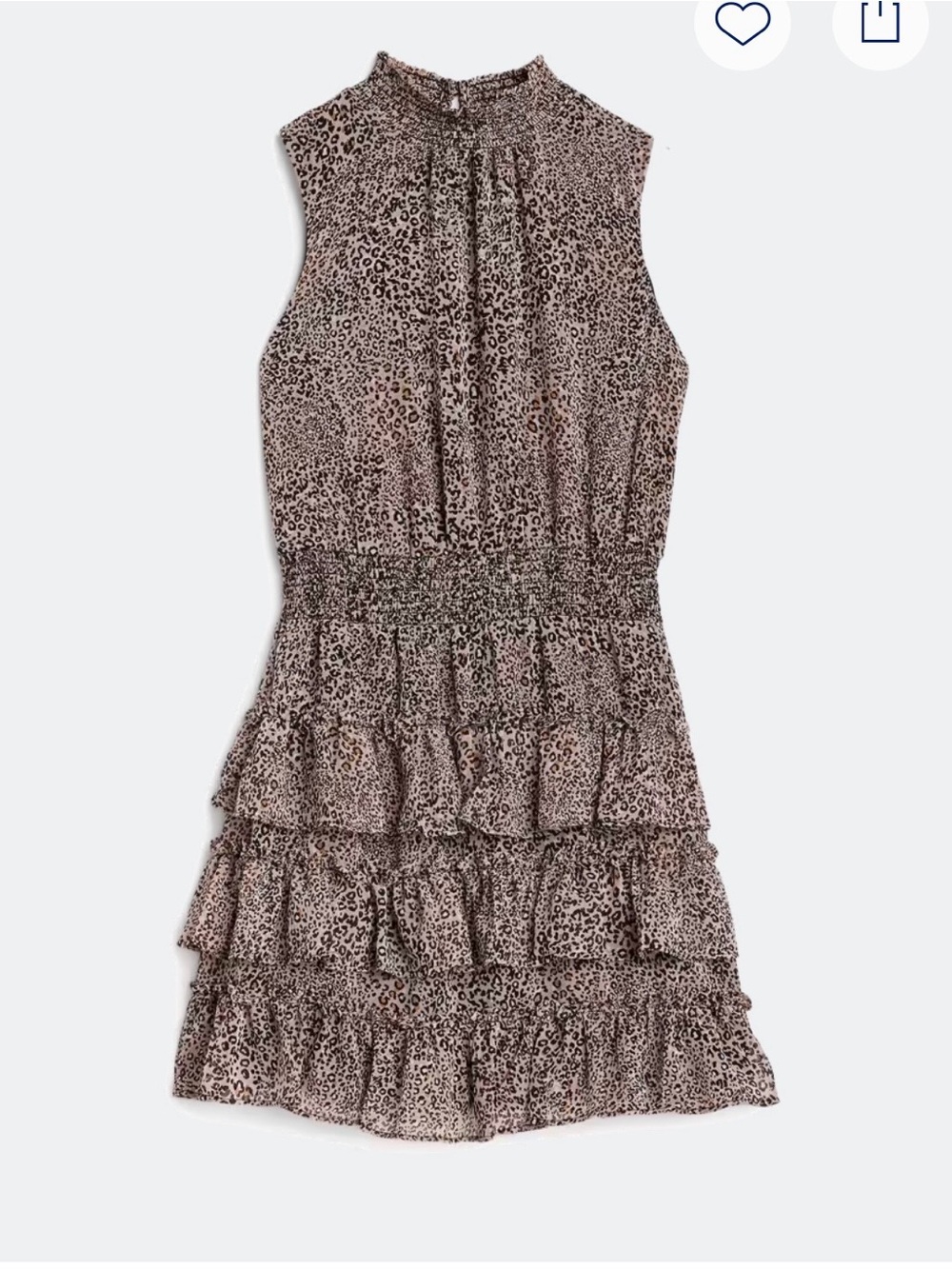 912. 1. State Sleeveless Ruffled Mini Dress in Leopard Print Medium Stitch Fix